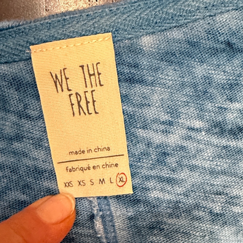 We The Free Light Blue High-Low V-Neck Dress Oversized Tee Beach Swim - Picture 2 of 10